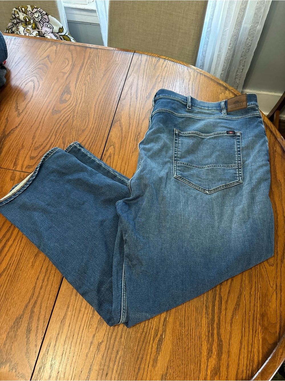 Faherty mens terry 5 pocket denim jeans size 50x29